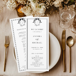 Programa Escudo de época victoriano francés dobla Boda form