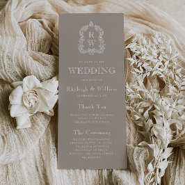 Programa Escudo Monograma Boda Taupe