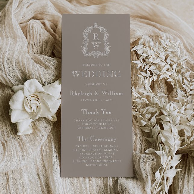 Programa Escudo Monograma Boda Taupe (Subido por el creador)