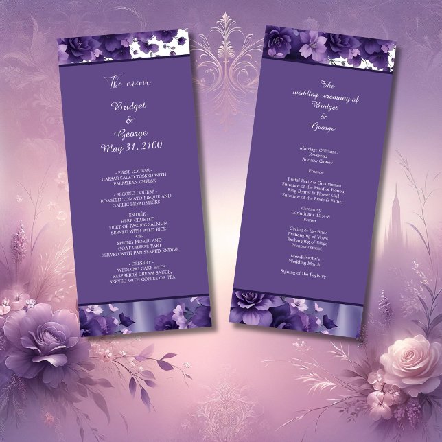 Programa Estética del Boda floral morado y de lavanda (Subido por el creador)