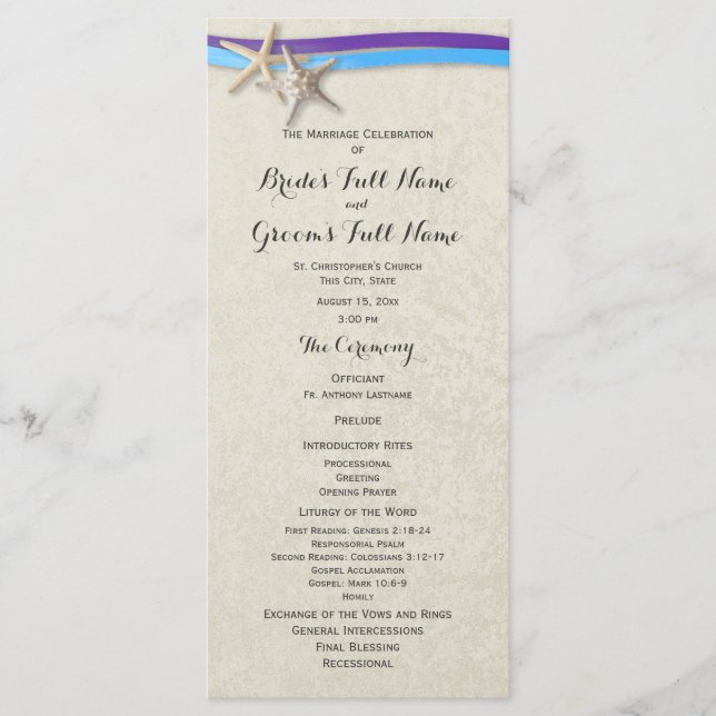 Programa Estrella de mar y cinta D morado y azul (Anverso)