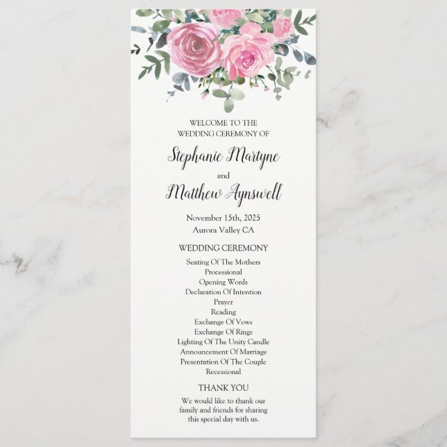 Programa Eucalipto Floral Rosa Polvoriento Botánico (Anverso)