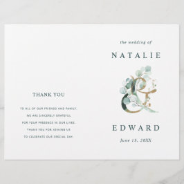 Programa Eucalyptus Ampersand Gold Green Wedding