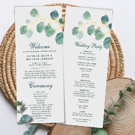 Programa Eucalyptus Greenery Boda de verano elegante y mode