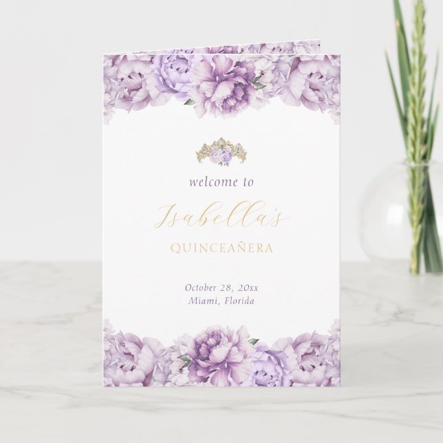 Programa Evento Purple Gold Quinceanera Princess Padrinos (Anverso)