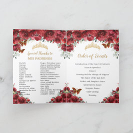 Programa Eventos de la Quinceanera floral roja Princesa Pad