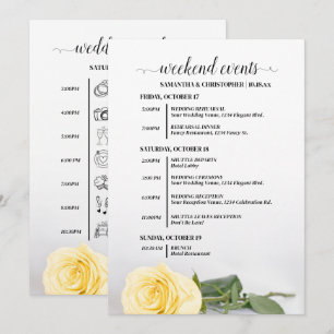Programa Eventos y Cronología de Boda de Rosa Amarilla Eleg
