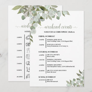 Programa Eventos y Cronología de Boda Rústica de Eucalipto