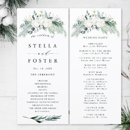 Programa Evergreen & Cotton Flowers Elegant Wedding Program