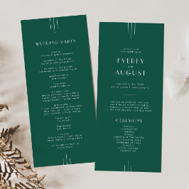 Programa EVERLY Jewel Tone Art Deco Emerald Green Wedding