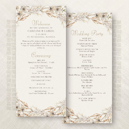 Programa Fall Elegant Wildflowers Wedding