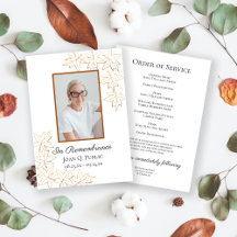 Fall Maple Leaves Edge Funeral Memorial Service