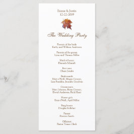 Programa Fall Wedding Watercolor Leaf Rackckard