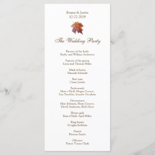 Programa Fall Wedding Watercolor Leaf Rackckard