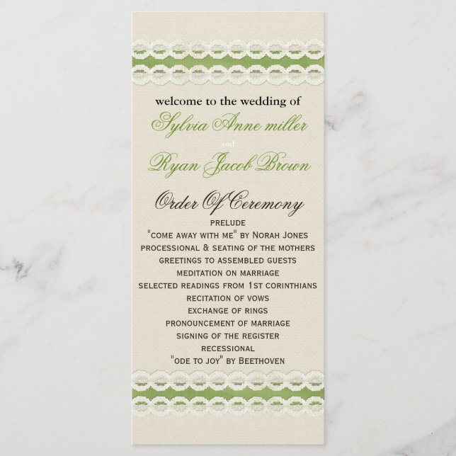 Programa FalUX burlap y lace lime country (Anverso)