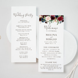 Programa Fancy Classic Flowers Wedding Program