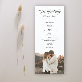 Programa Fancy Script Photo Wedding Day