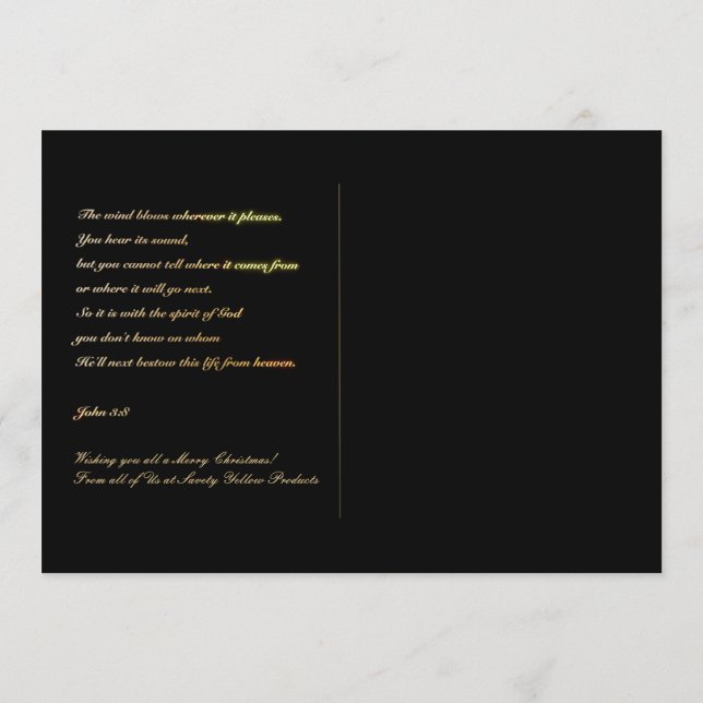 Programa Feliz Navidad John 3:8 Biblia Verse Postcard (Reverso)