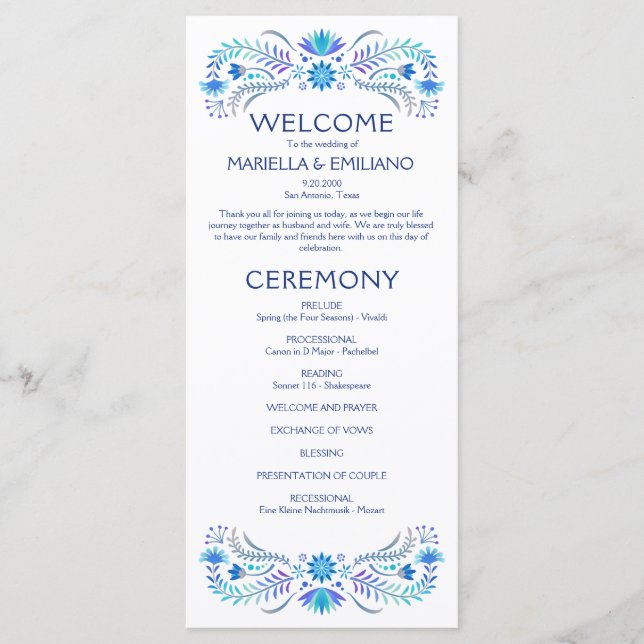 Programa Fiesta Blue Wedding (Anverso)