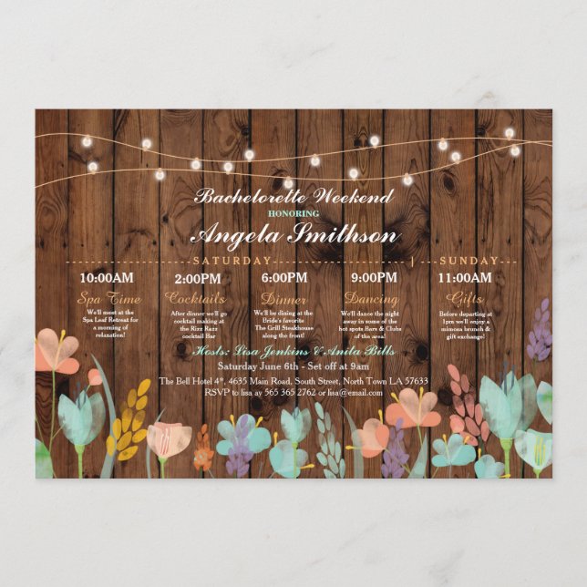 Programa Fiesta de ducha nupcial Floral Bachelorette (Anverso)