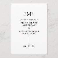 Fiona Negra y Negrita Negrita Monograma Boda moder