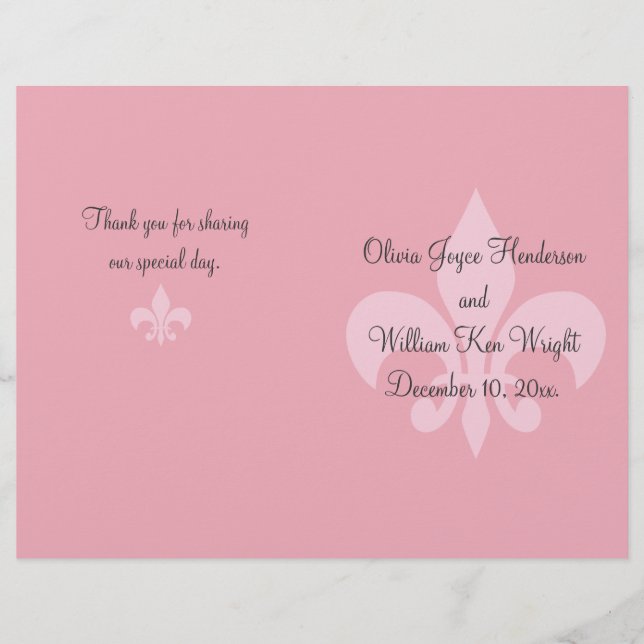 Programa Fleur de Lise Wedding (Anverso)