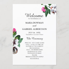 Programa Flor de algodón floreciente. Boda botánico