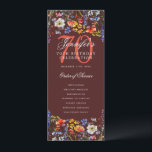 Programa Floral 70th Birthday Gracias Borgoña<br><div class="desc">Elegante diseño de "Programa de Fiesta de Cumpleaños" con flores silvestres acuáticas y texto personalizado.</div>