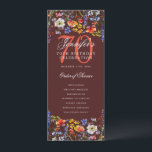 Programa Floral 70th Birthday Gracias Borgoña<br><div class="desc">Elegante diseño de "Programa de Fiesta de Cumpleaños" con flores silvestres acuáticas y texto personalizado.</div>