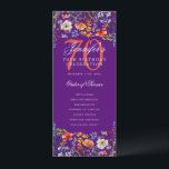 Programa Floral 70th Birthday Gracias Purple<br><div class="desc">Elegante diseño de "Programa de Fiesta de Cumpleaños" con flores silvestres acuáticas y texto personalizado.</div>