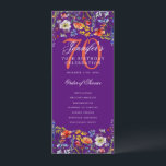 Programa Floral 70th Birthday Gracias Purple<br><div class="desc">Elegante diseño de "Programa de Fiesta de Cumpleaños" con flores silvestres acuáticas y texto personalizado.</div>