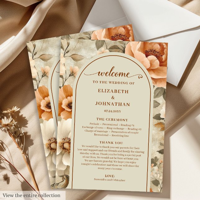Programa Floral Chic Boho Terracota Beige Sage (Chic Boho Terracotta Beige Sage Floral Program)