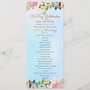 Programa floral de la boda del jardín ideal