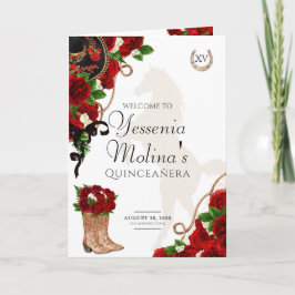 Programa Floral de rosa roja Mariachi Charro Quinceanera