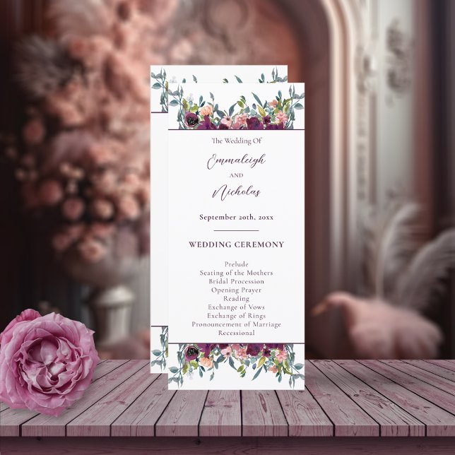 Programa Floral elegante | Boda Purple Garland (Subido por el creador)