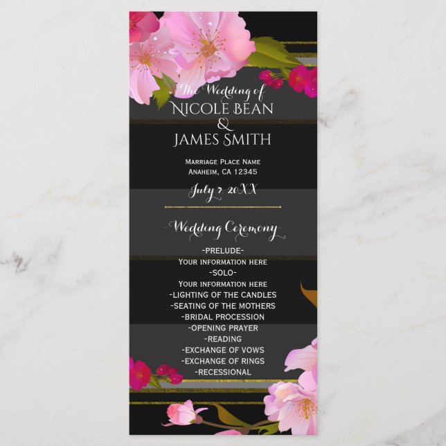 Programa Floral Moderno Chic Blanco y Dorado (Anverso)