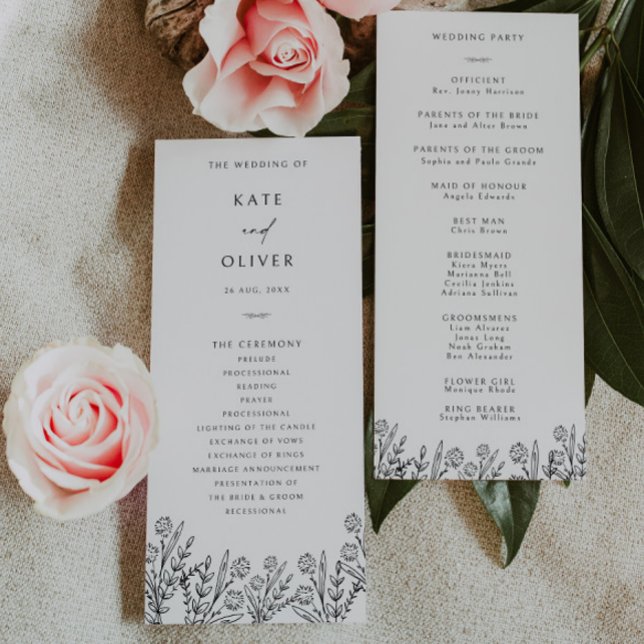 Programa Floral Moderno de Bodas Blancas y Negra (Subido por el creador)