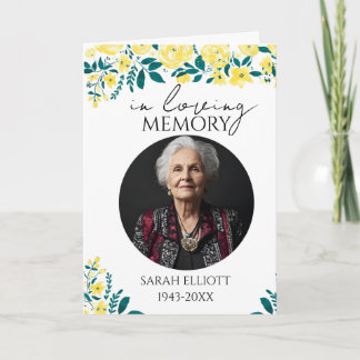 Programa floral Photo Funeral Order of Service Folded 