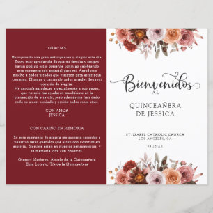 Programa Floral Quinceanera de Rubor en Borgoña