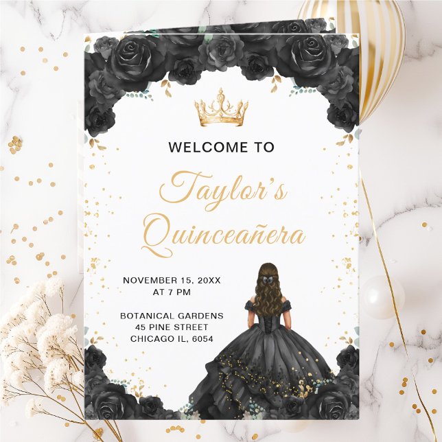 Programa Floral Quinceañera Princesa Negra (Subido por el creador)