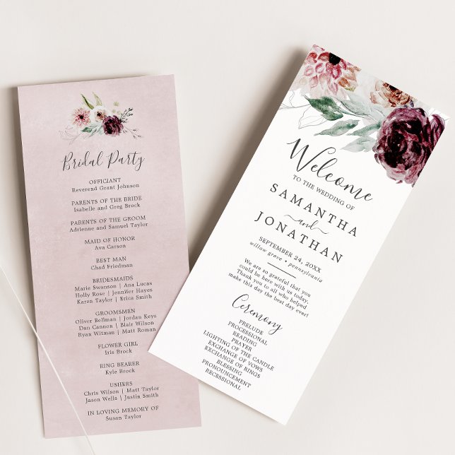 Programa Floral Romance Wedding Program (Subido por el creador)
