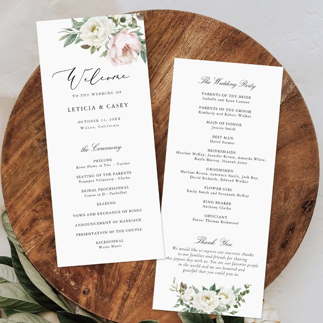 Programa Floral Rubor White Peony Elegant Wedding (Subido por el creador)