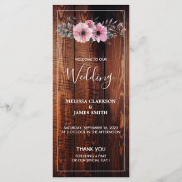 Programa Flores acuáticas rusas en boda de madera de grano