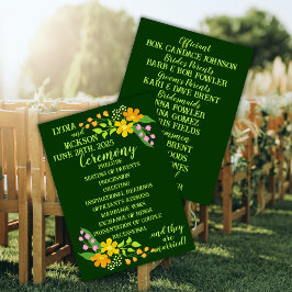 Programa Flores brillantes en el más profundo Boda verde