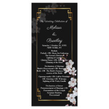 Flores de cerezo blanco y marco dorado