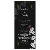 Flores de cerezo blanco y marco dorado