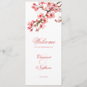 Programa Flores de cerezo Elegante Boda Primavera