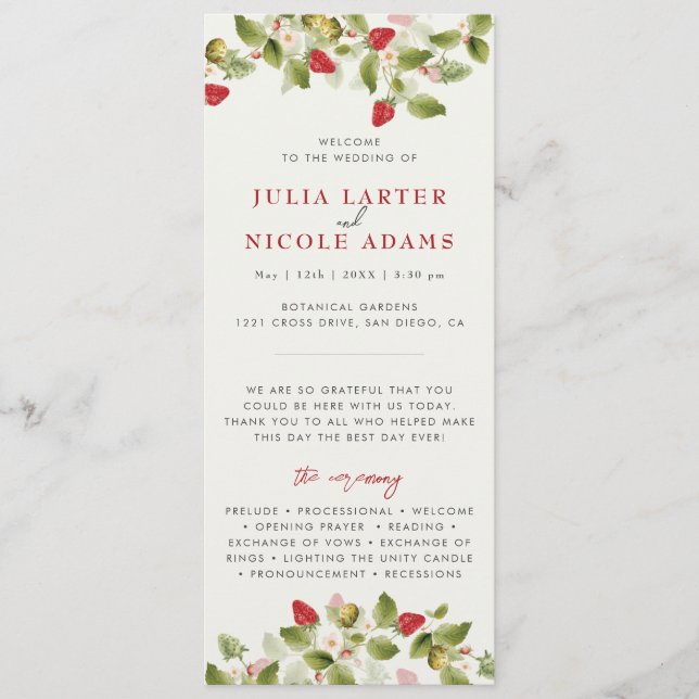 Programa Flores de Fresa Silvestre Dulce Roja Boda (Anverso)