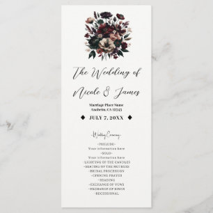 Programa Flores de Jardín Rústico Malhumorado Boda Bohemian
