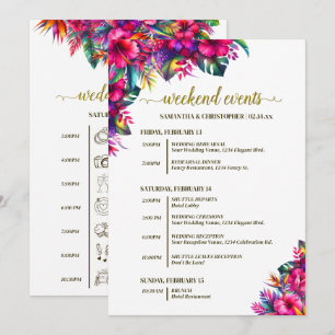 Programa Flores de Jardín Tropical Eventos de Boda & Cronol